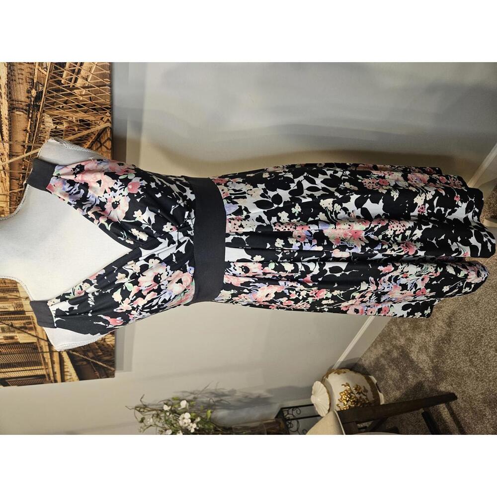 Soma Black and Pink Floral Dress